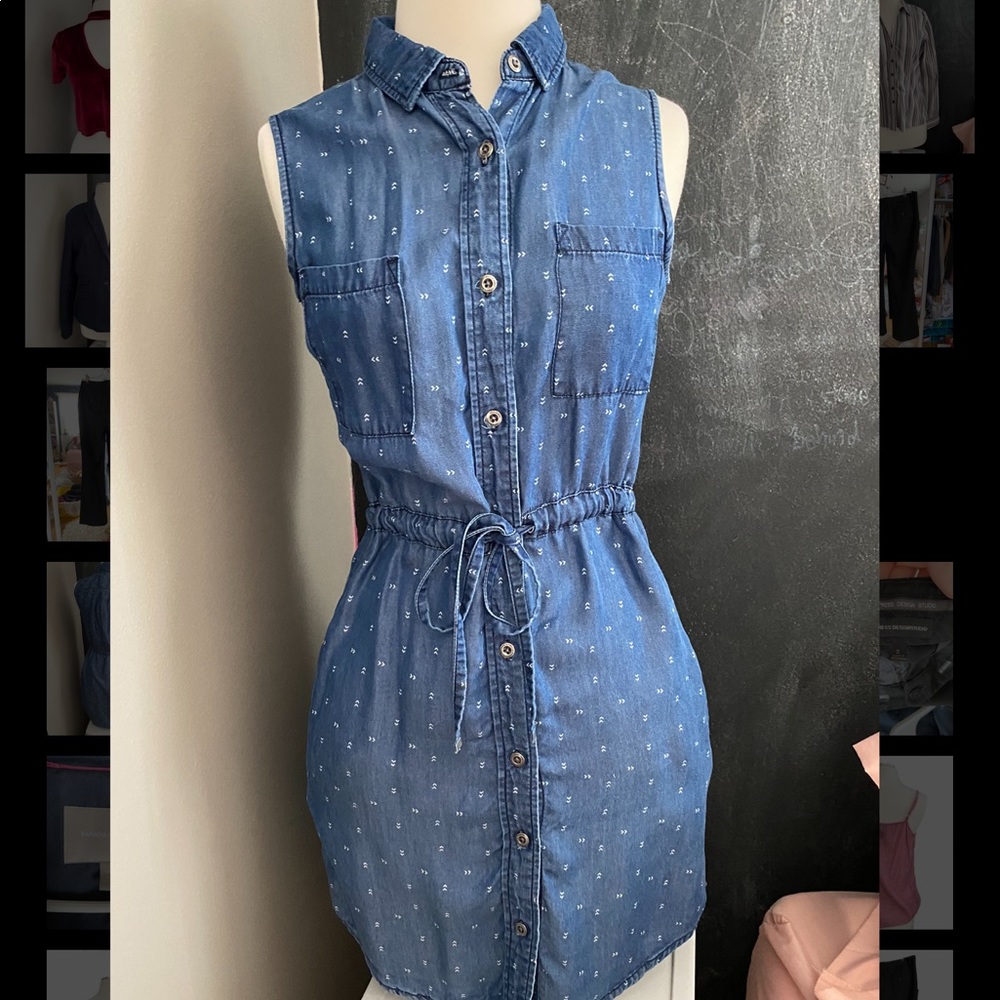 Denim sleeveless summer dress